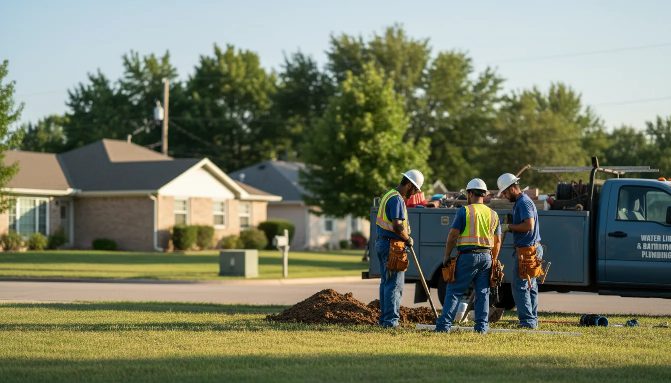 Residential water line and bathroom plumbing service in Grubbs, AR